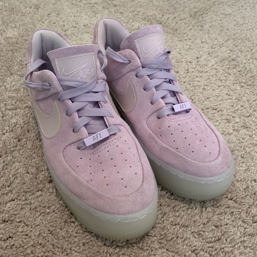 Nike Air Force 1 Purple Suede Low Top Sneakers